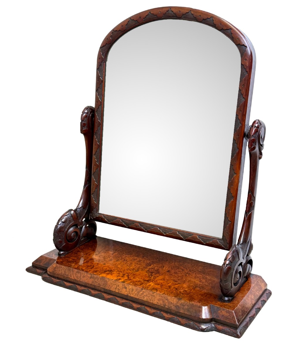 Victorian Burr Walnut Dressing Table Mirror