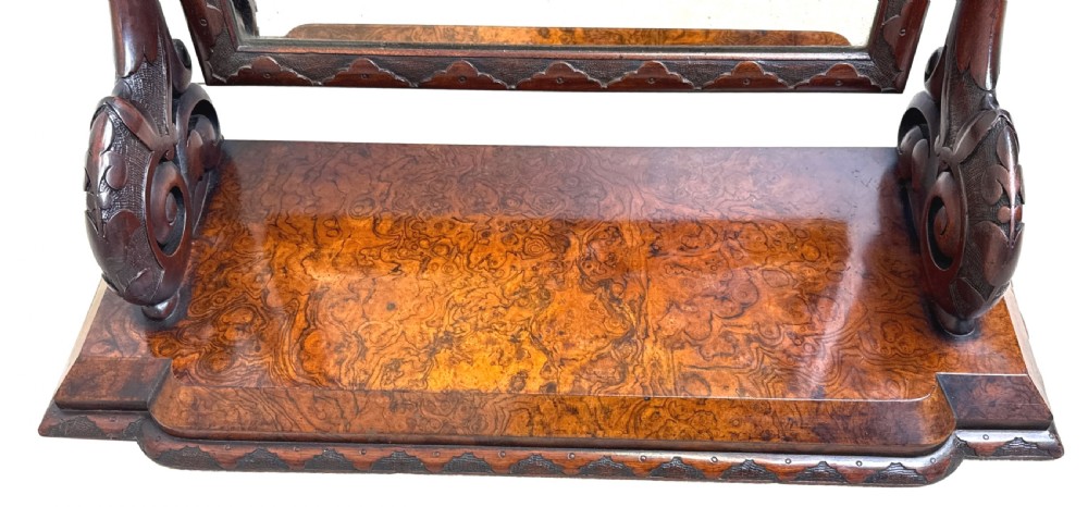 Victorian Burr Walnut Dressing Table Mirror View XI