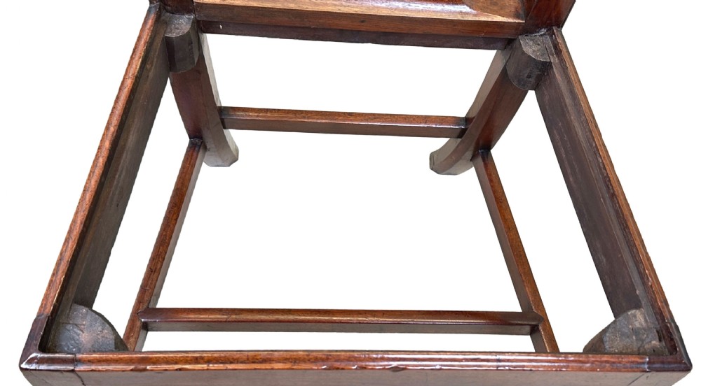 A set of six Chippendale period mahogany dining chairs with vertical slat splat backs, straight legs, and red textured upholstered seats. View XI