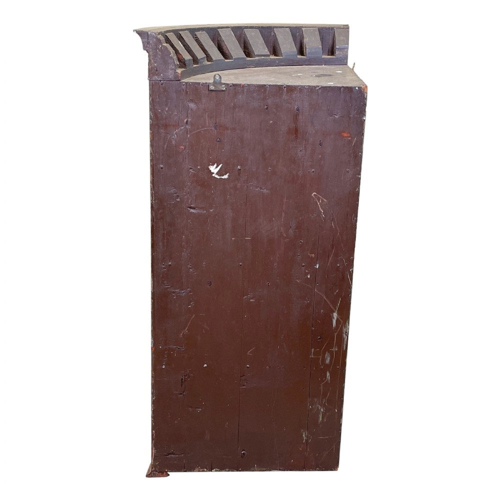 A Georgian bowfront mahogany corner cupboard featuring flame mahogany door panels, classical marquetry inlay, and double doors. View II