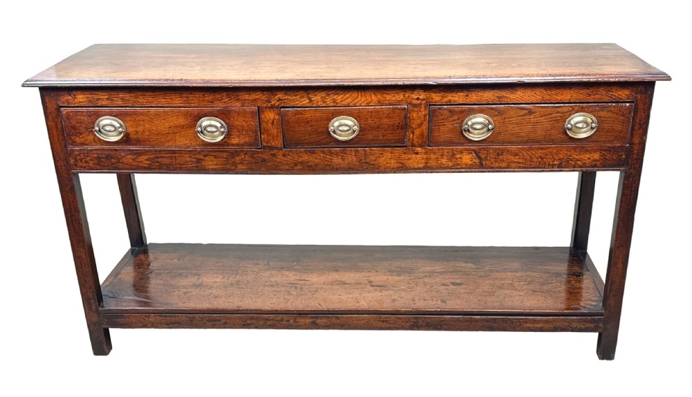 Small Georgian 18th Century Oak Dresser Base View XII