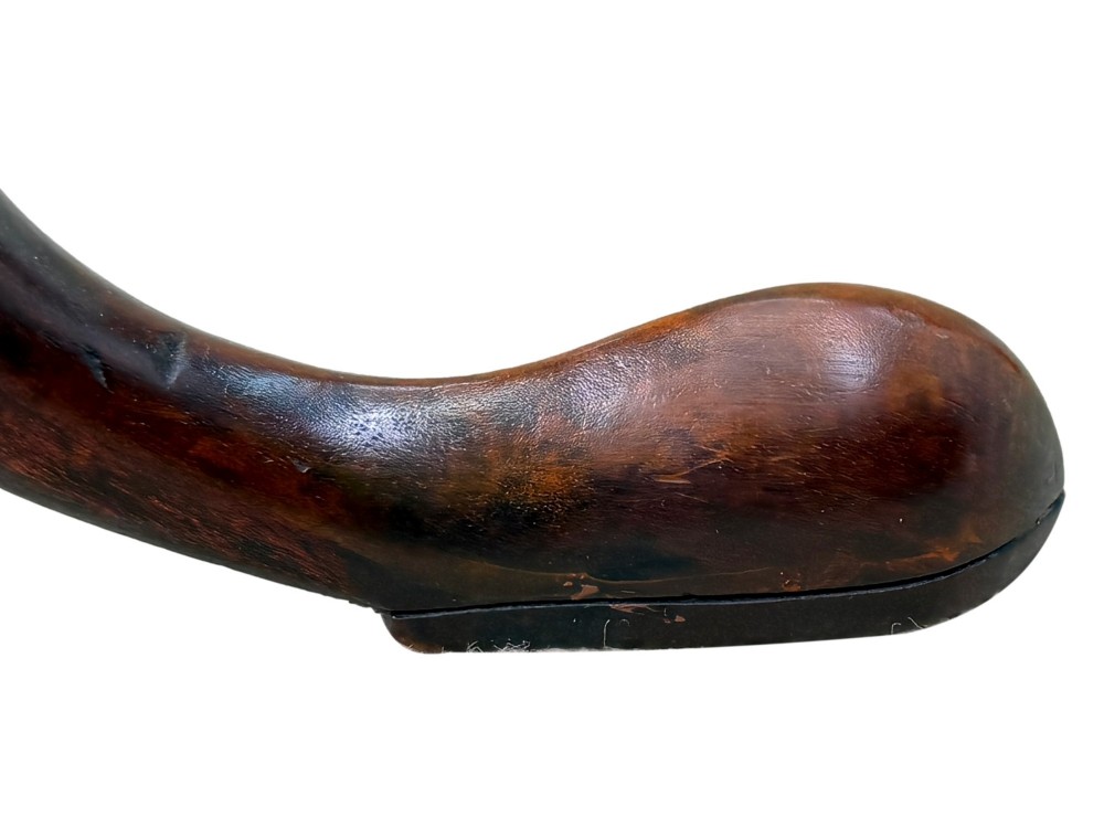 An 18th-century mahogany kettle stand with a raised piecrust top on a turned pedestal column and tripod base. View VIII