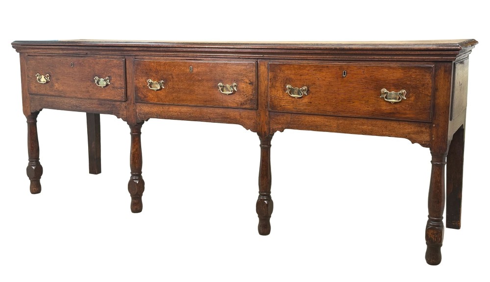 Early 18th Century Large Oak Dresser Base Sideboard, English George I Period