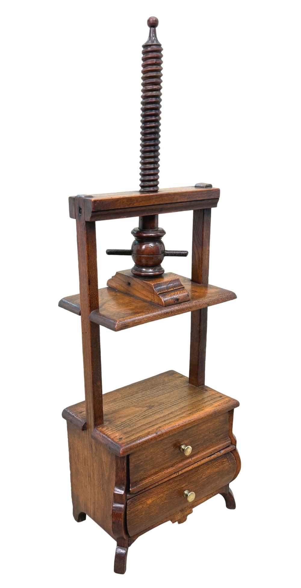 19th Century Dutch Walnut Miniature Book Press View III