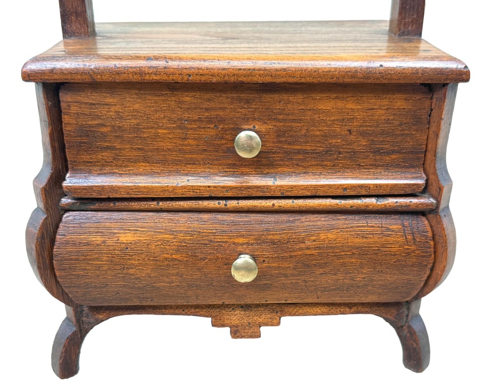 19th Century Dutch Walnut Miniature Book Press View VIII