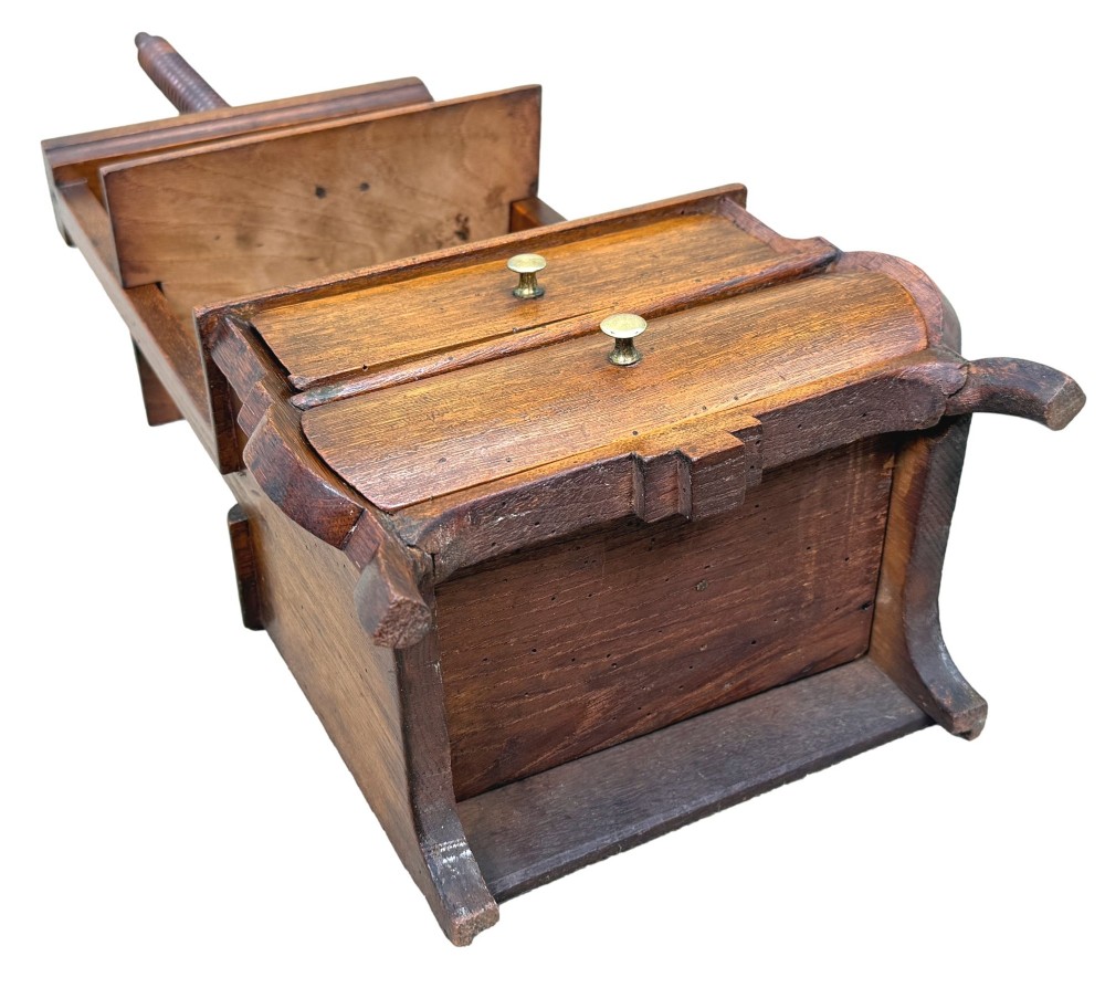 19th Century Dutch Walnut Miniature Book Press View XI