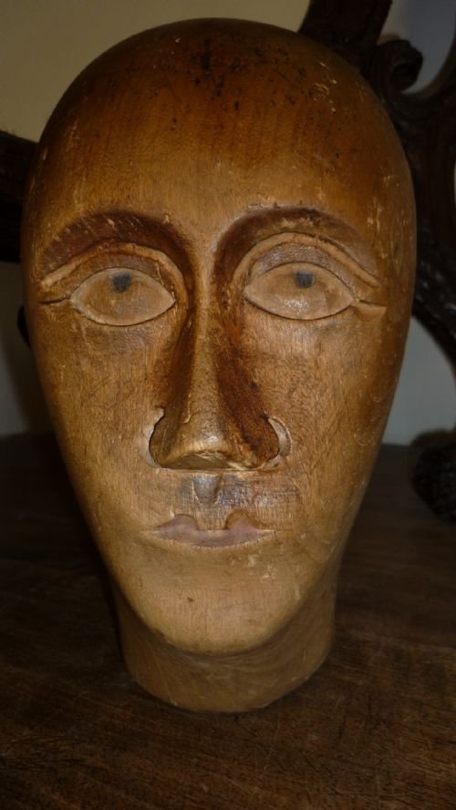 19th Century Carved Wooden Millenary Hat Block