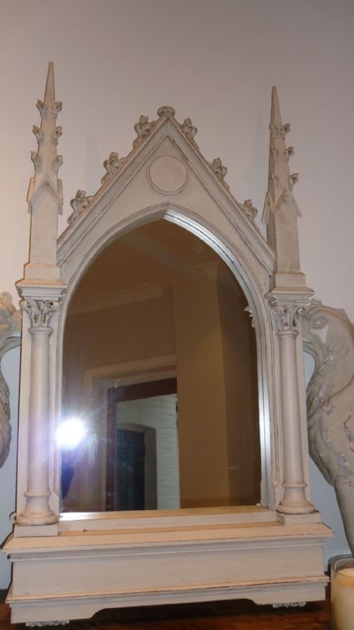 19th Century Carved Oak Church Mirror