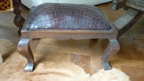 Art Deco Carved Oak Crocodile Stool