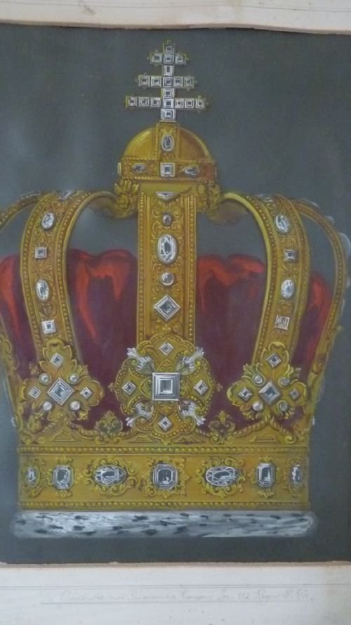 19th Century Painting Russian Jeweled Crown