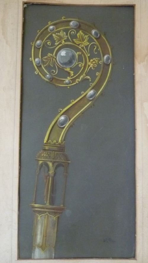 19th Century Painting of a Gothic Bishops Crozier