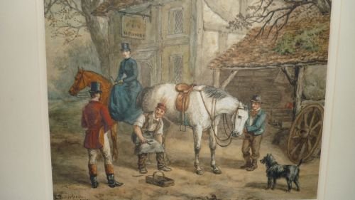 Painting E B Herberte Fox Hunting Dated 1880