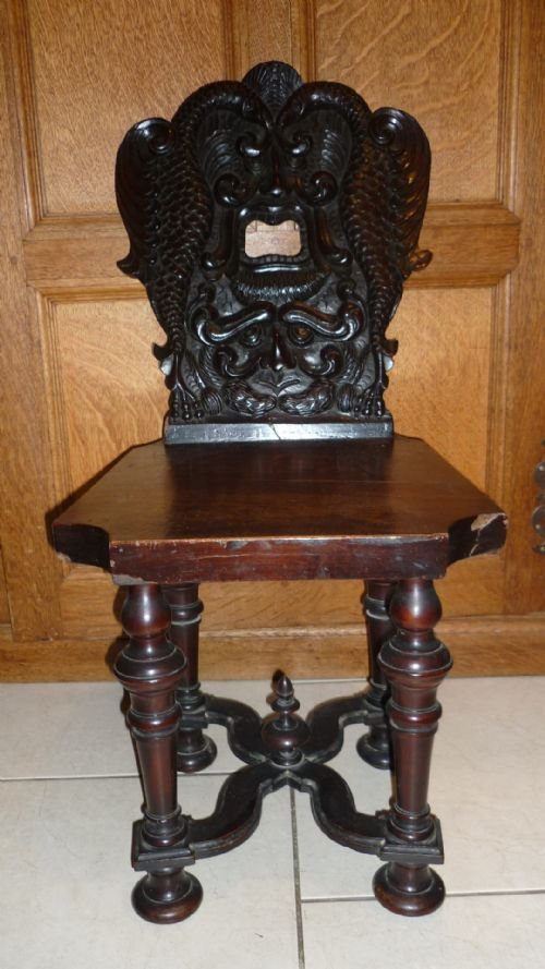 19th Century Carved Walnut Chair