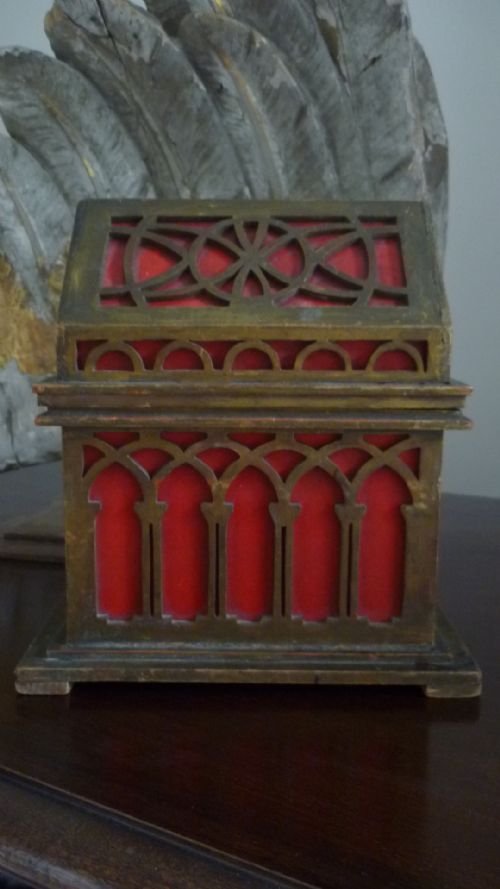 Victorian Wooden Church Casket Box