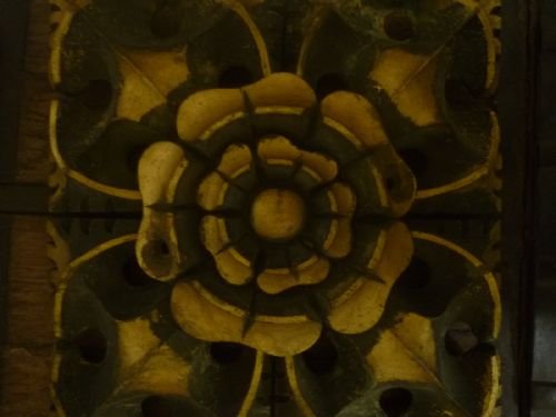Carved 18th Century Celing Boss Carving Tudpr Rose