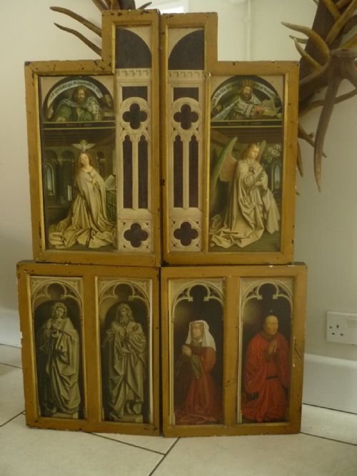 Antique 1870 Arundel Society Triptych Chromolithographs