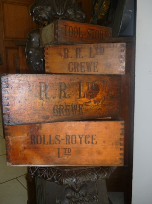 Antique Rolls Royce Wooden Tool Boxes R R Crewe