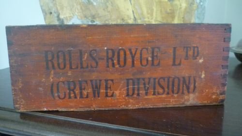 Vintage Wooden Rolls-royce Crate Box