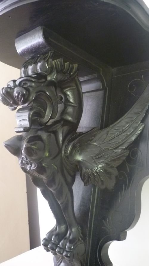 19th Century Carved Oak Mythical Griffin Wall Bracket