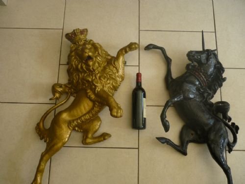 Large Coat Arms Lion & Unicorn Ships Figurehead