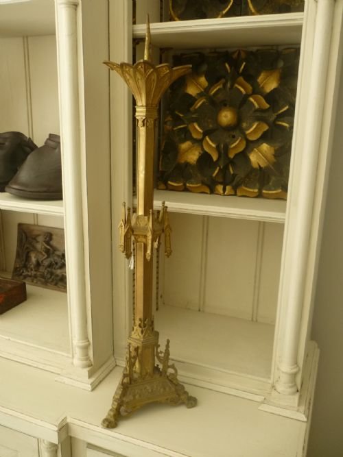 Antique 19th Century Church Gothic Candlestick