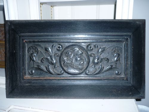 19th Century Carved Oak Romayne Panel