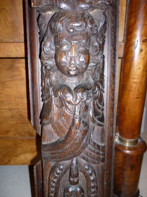 17th Century Carving Winged Angel Cherub Warrior