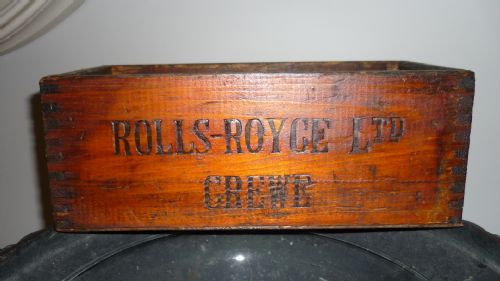 Vintage Wooden Rolls Royce Crate Box