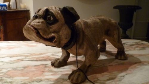1880 Antique Papier Mache French Bulldog Dog