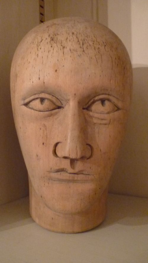 19th Century Millinery Carved Wooden Hat Block