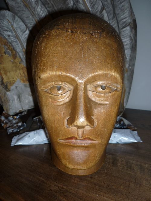 19th Century Millinery Wooden Hat Wig Block
