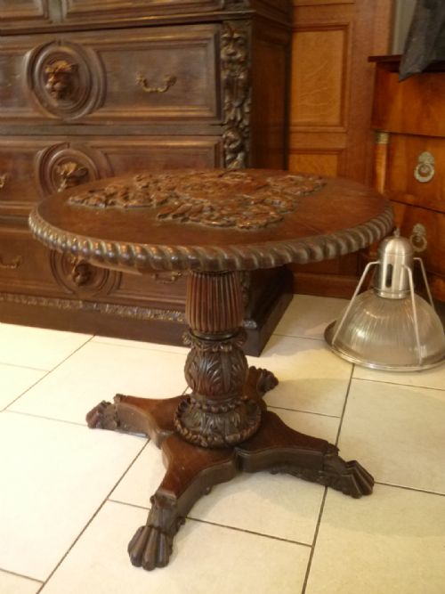 19th Century Carved Teak Table