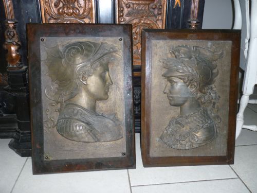 19th Century Cast Romayne Plaques Panels in the Florentine Manner