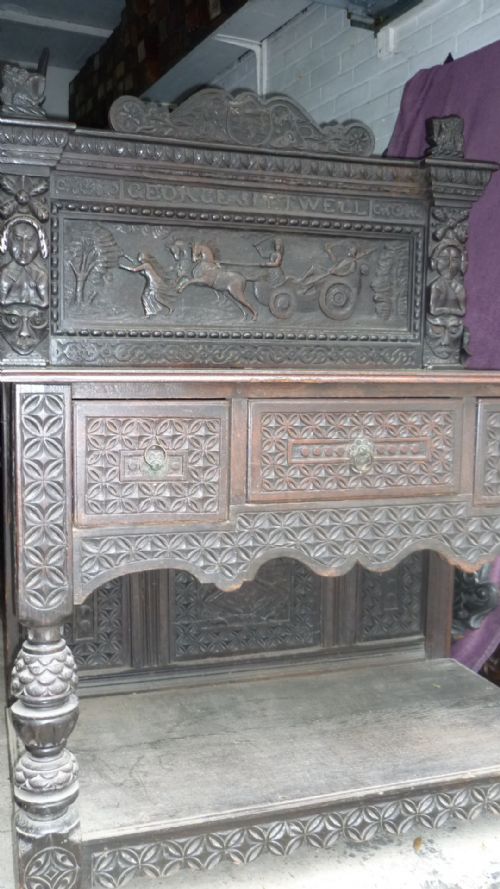 17th Century Carved Oak Hall Table Caryatids