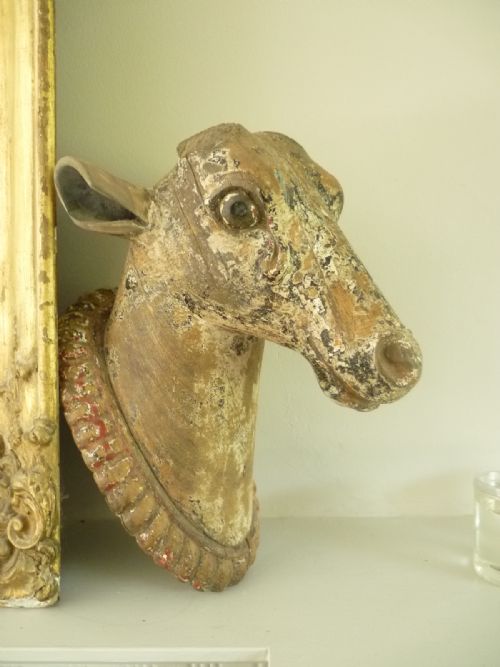 19th Century Black Forest Carved Wooden Deer Stag Head