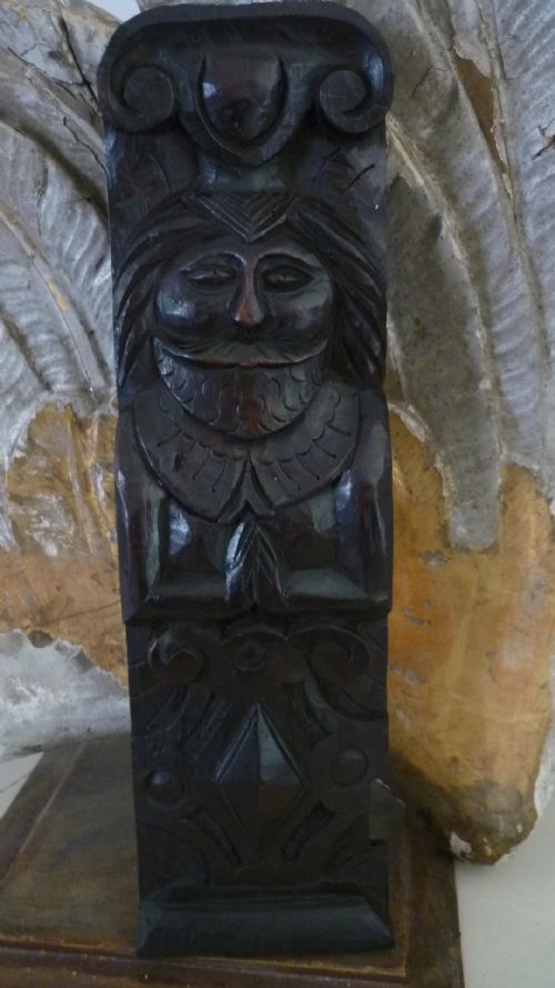 16th Century Carved Oak Caryatid Panel Period