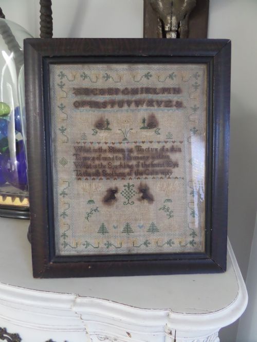 18th Century Georgian Love Embroidery Sampler Dated 1784