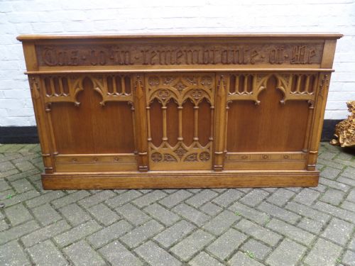 19th Century Carved Oak Church Altar Table