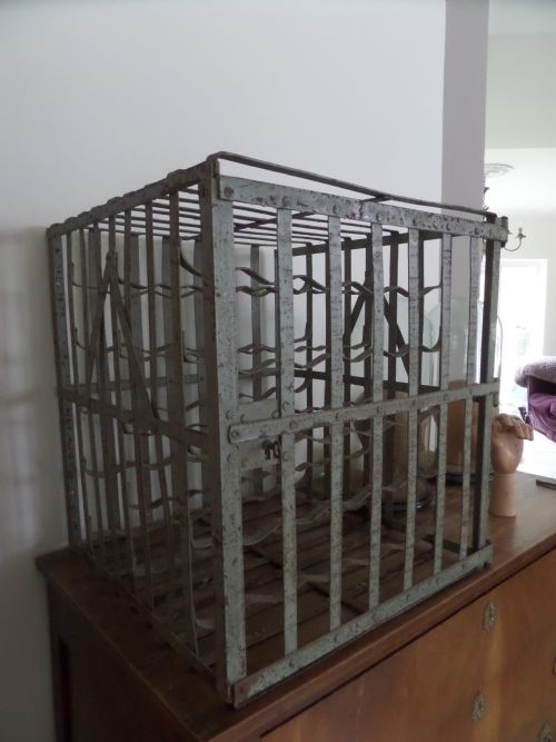 Antique French Champagne Wine Cage Rack Cellar