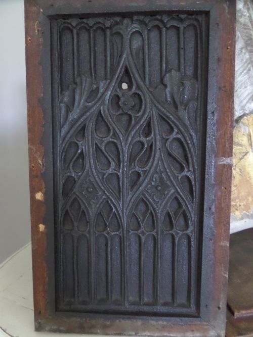 17th Century Gothic Carved Oak Church Tracery Panel
