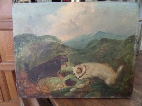 19th Century Terrier Dog Painting