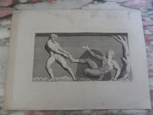 fig 1. 18th Century Engraving James Basire Antiquities of Athens Gladiators