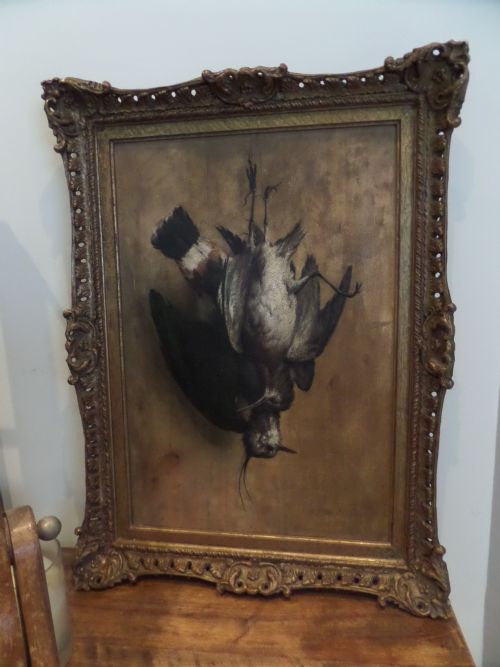 Antique Oil Painting by Louisa M Bancroft Dead Game Still Life