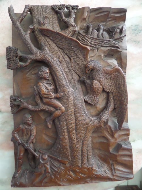 19th Century Carved Black Forest Plaque Panel