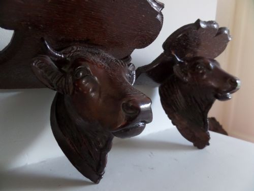 Antique Black Forest Cow Bull Plaque