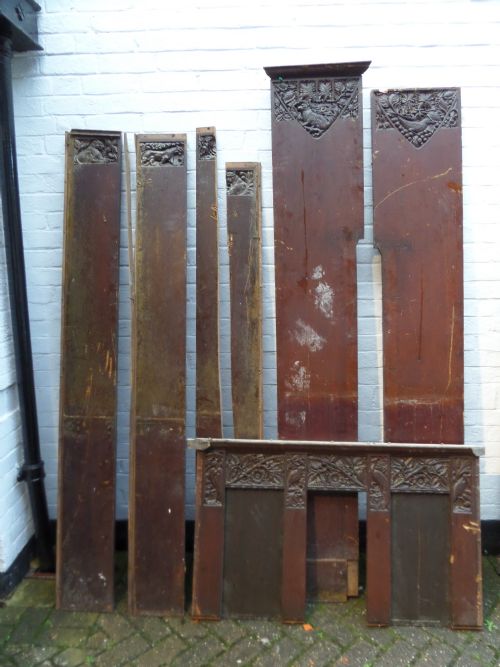 19th Century Carved Oak Panels for Restoration Lions, Birds, Squirrels Etc