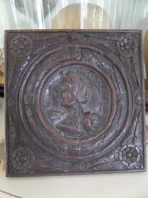 18th Century Carved Oak Roundel Panel