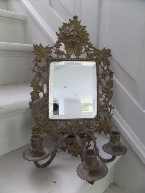 Antique 19th Century Mythical Mirror Girondelle Sconce