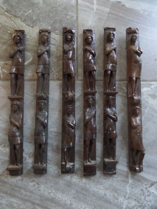 Antique Collection of Walnut Caryatids