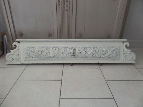Large Antique Carved Oak Overmantel Panel Hippocampus Lion Dolphins